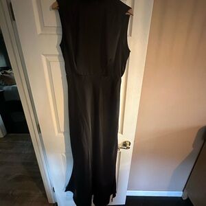 Lulus classic Elegance black Satin Sleeveless Mock Neck Maxi Dress